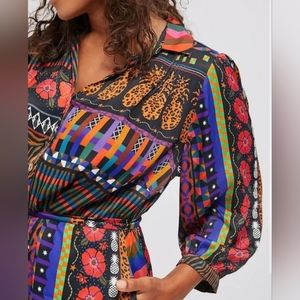 Anthrpologie Colorful Patterned Midi Dress
